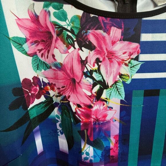 Floral Office Sheath Dress Womens Size 16 Multicolor Bisou Bisou Career Retro - Picture 6 of 16